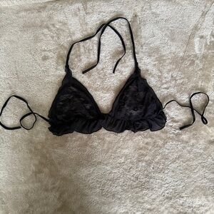 Rene rofe Elegant Black Lace Bralette Size M/L